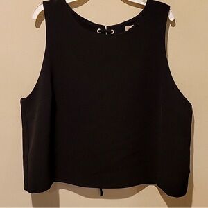 Miami Black Boxy Crop Tank Top